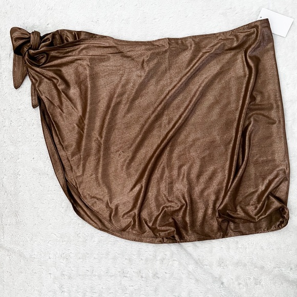 NWT- GOOD AMERICAN Leg Daze Sarong Mocha Foil - Picture 5 of 12